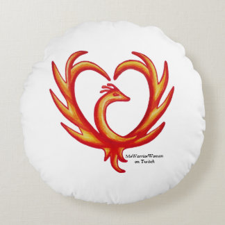 Cojín Redondo Phoenix Heart, MeWarriorWoman en Twitch