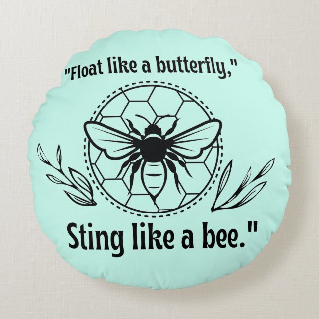 Cojín Redondo picar como una abeja (Anverso)