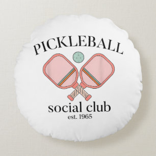 Cojín Redondo Pickle Ball Social Club EST 1965 Hombres Mujeres