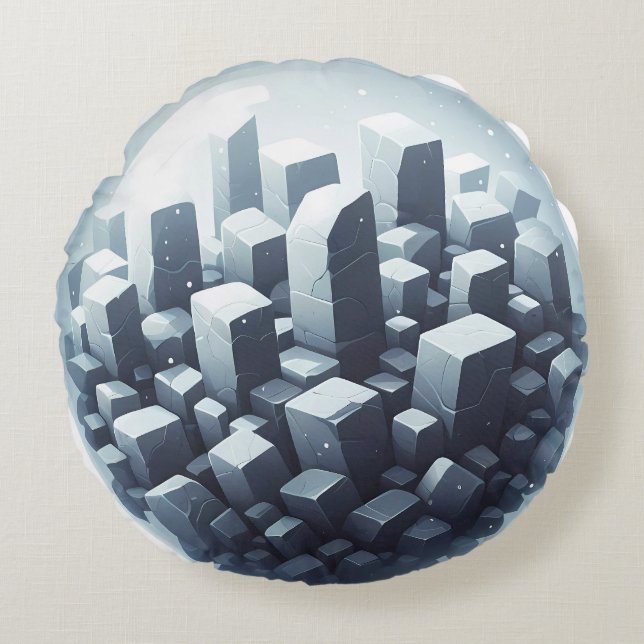 Cojín Redondo Piedra basal negra (Anverso)