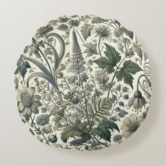Cojín Redondo Piedra botánica de lanzamiento
