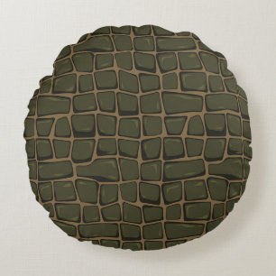Cojín Redondo Piel de cocodrilo Grabado en relieve moderna