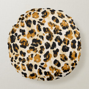 Cojín Redondo Piel de leopardo acuático, gradiente de tintes.