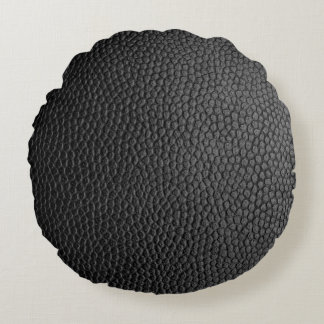 Cojín Redondo Piel de textura de piel negra