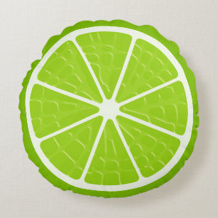 Cojín Redondo Pieza De Fruta Estilizada Con Lime