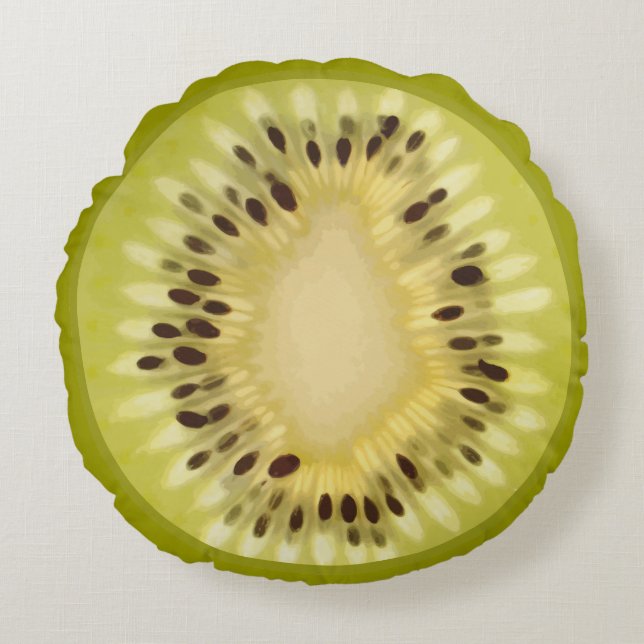 Cojín Redondo Pieza Kiwi fresca (Anverso)