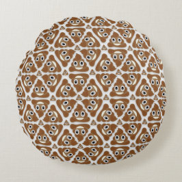 Cojín Redondo Pila de emoji de Poo