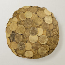 Pila De Monedas Redondas De Oro