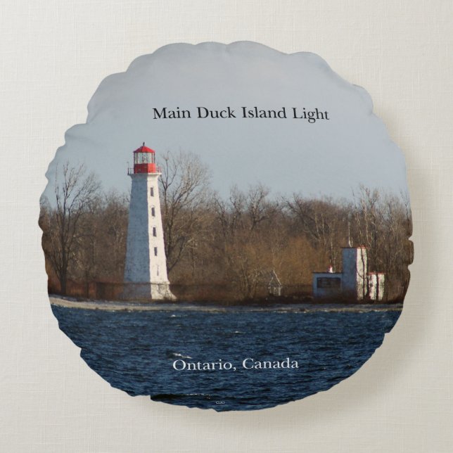 Cojín Redondo Pila redonda de la isla principal del pato (Anverso)