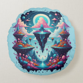 Cojín Redondo Pilar de ensueño celeste