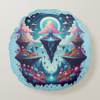 Cojín Redondo Pilar de ensueño celeste