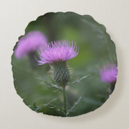 Cojín Redondo Pilar de la flor del cardo