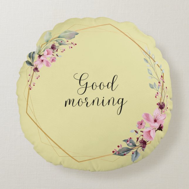 Cojín Redondo Pilar decorativo Pale Goldenrod (Anverso)