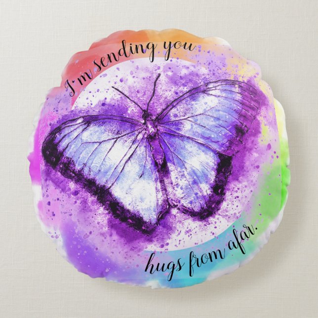 Cojín Redondo Pilar del abrazo de mariposa (Anverso)