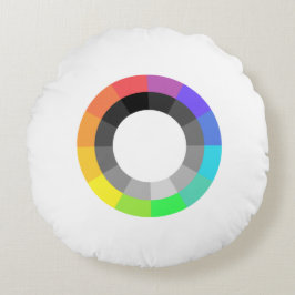 Cojín Redondo Pilar del Orgullo MOGAI de poliéster cepillado