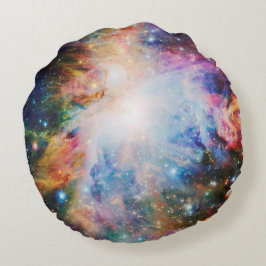 Cojín Redondo Pilar espacial colorido