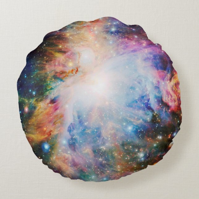 Cojín Redondo Pilar espacial colorido (Reverso)