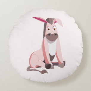 Cojín Redondo Pilar redondeada de burro rosado