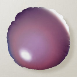 Cojín Redondo Pilar redondeado con globo de burbuja morado y cir
