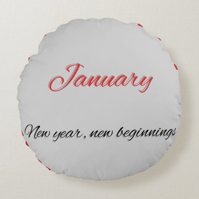 Cojín Redondo Pilar redondeado de enero (Anverso)