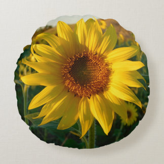 Cojín Redondo Pilar redondeado de girasol de verano
