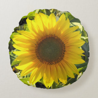 Cojín Redondo Pilar redondeado de girasol de verano