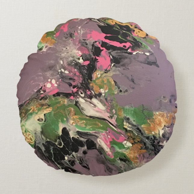 Cojín Redondo Pilar redondeado de pescado frito (Anverso)