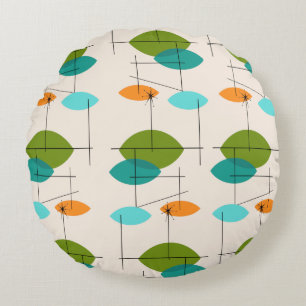 Cojín Redondo Pilar redondeado del patrón móvil atómico retro