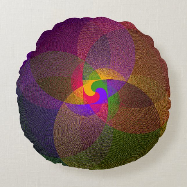 Cojín Redondo Pilar redondeo geométrico de mezcla de cítricos (Anverso)