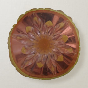 Cojín Redondo Pilar redondo amarillo rosado