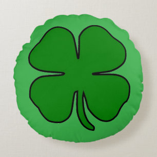 Cojín Redondo Pilar redondo de amor de cuatro hojas