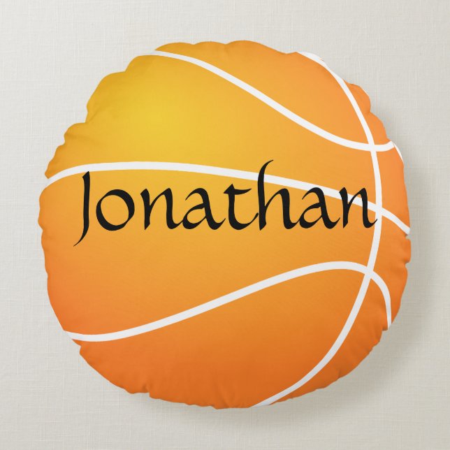 Cojín Redondo Pilar redondo de baloncesto (Anverso)