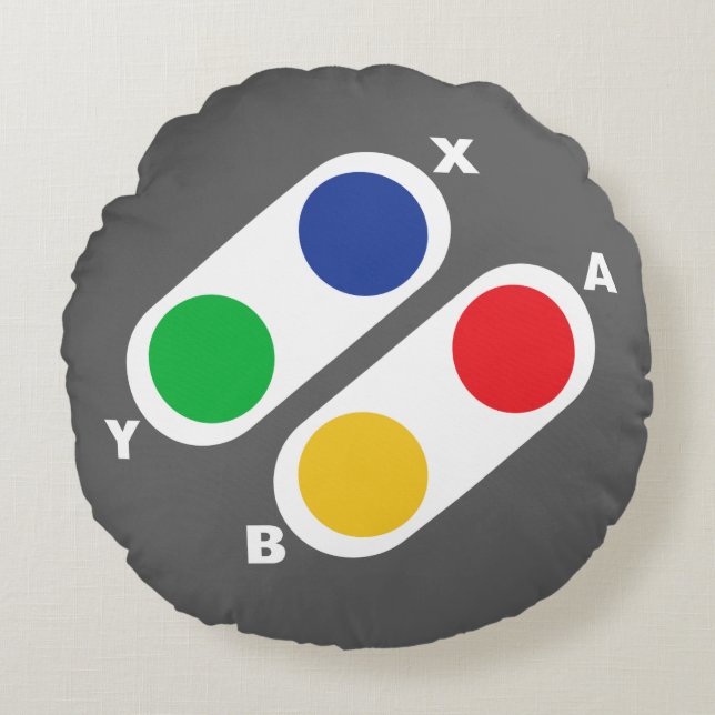 Cojín Redondo Pilar redondo de controlador de juegos de consola  (Anverso)