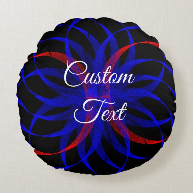 Cojín Redondo Pilar redondo de doble acento de arándano azul (Anverso)