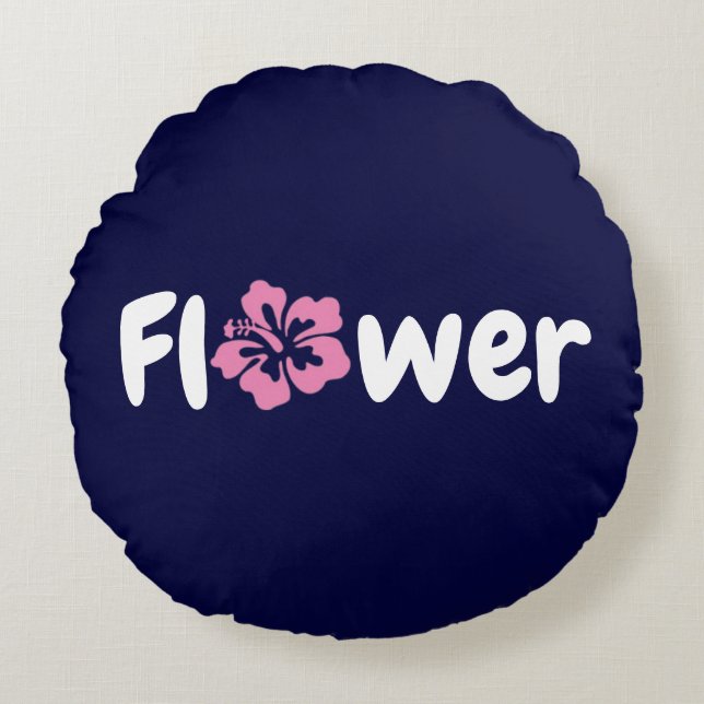 Cojín Redondo Pilar redondo de flor (Anverso)
