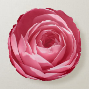 Cojín Redondo Pilar redondo de flor rosa rosa rosa