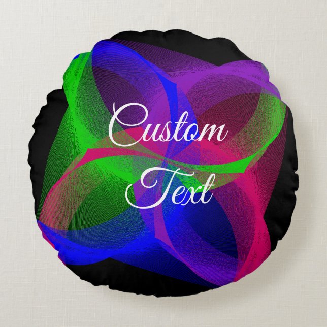 Cojín Redondo Pilar redondo de fusión circular geométrica de col (Anverso)