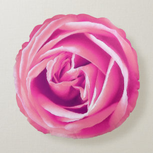 Cojín Redondo Pilar redondo de impresión rosa grande