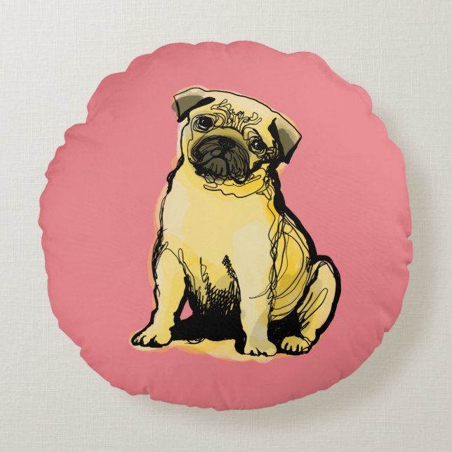 Cojín Redondo Pilar redondo de la bomba (Anverso)