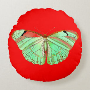Cojín Redondo Pilar redondo de papilón de mariposa