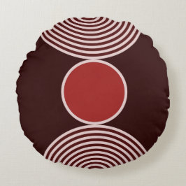 Cojín Redondo Pilar redondo de patrón circular de círculo rojo m