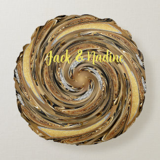 Cojín Redondo Pilar redondo de patrón oro