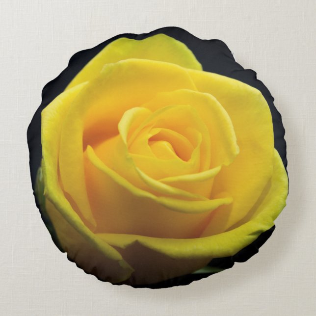 Cojín Redondo Pilar redondo de rosa amarillo (Reverso)