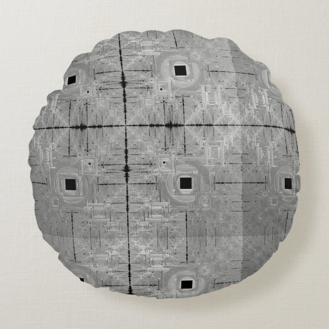 Cojín Redondo Pilar redondo de serenade plateada (Anverso)