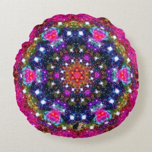 Cojín Redondo Pilar redondo de Stellar Atmosférico Kaleid