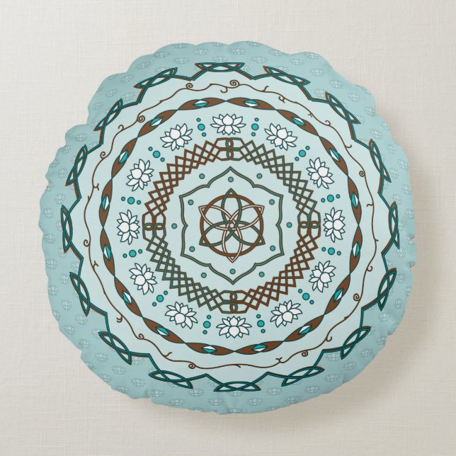 Cojín Redondo Pilar redondo de tejido de Lotus (Anverso)