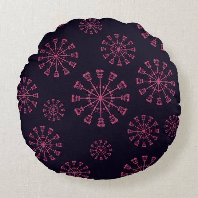 Cojín Redondo Pilar redondo del cielo invernal (Anverso)