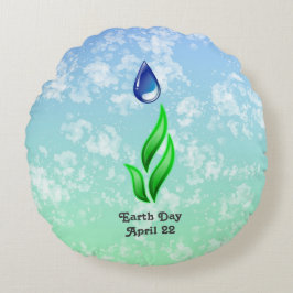 Cojín Redondo Pilar redondo del Día de la Tierra