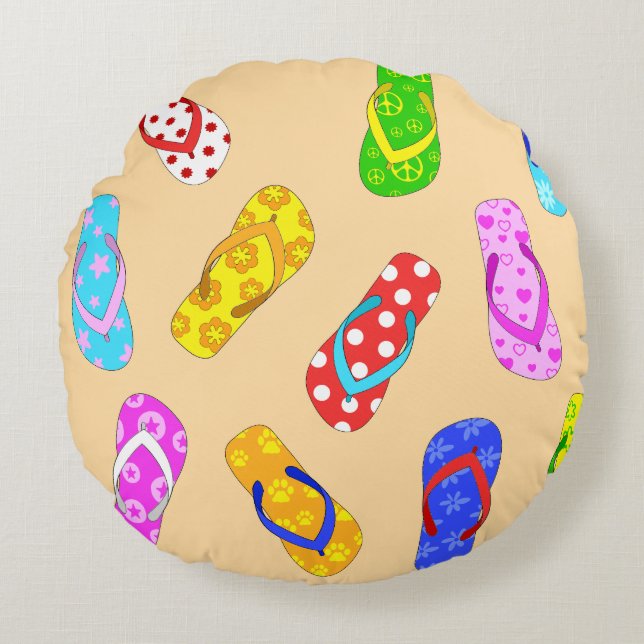 Cojín Redondo Pilar redondo del patrón de la barra invertida (Anverso)