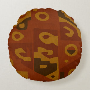 Cojín Redondo Pilar redondo del patrón tribal Boho